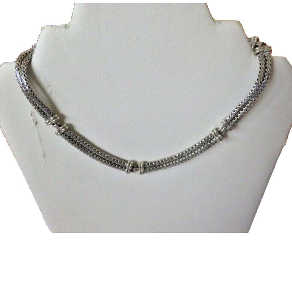 Vintage John Hardy Double Cable w/Bar Necklace Indonesia 16 inches long
